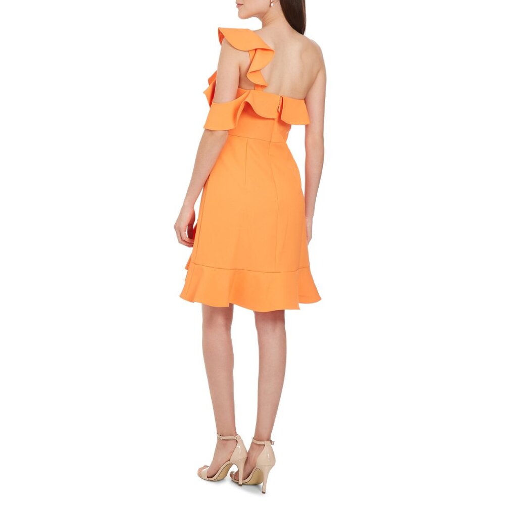 BCBGMaxAzria One Shoulder Ruffle Cocktail Dress - Picture 7 of 12